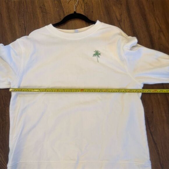 SDS  Unisex L White Crewneck Sweatshirt Palm Tree Embroidery - Picture 5 of 7